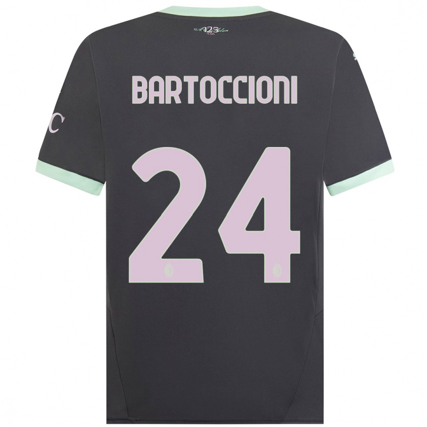 Kids Football Andrea Bartoccioni #24 Grey Third Jersey 2024/25 T-Shirt Australia