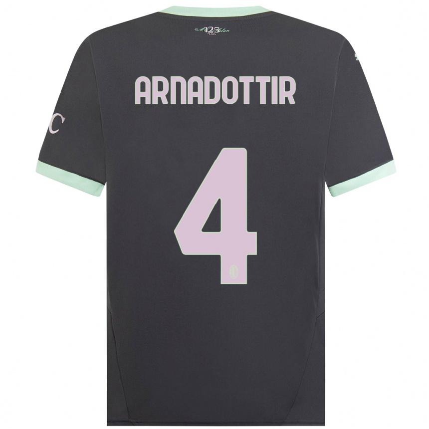 Kids Football Guony Arnadottir #4 Grey Third Jersey 2024/25 T-Shirt Australia