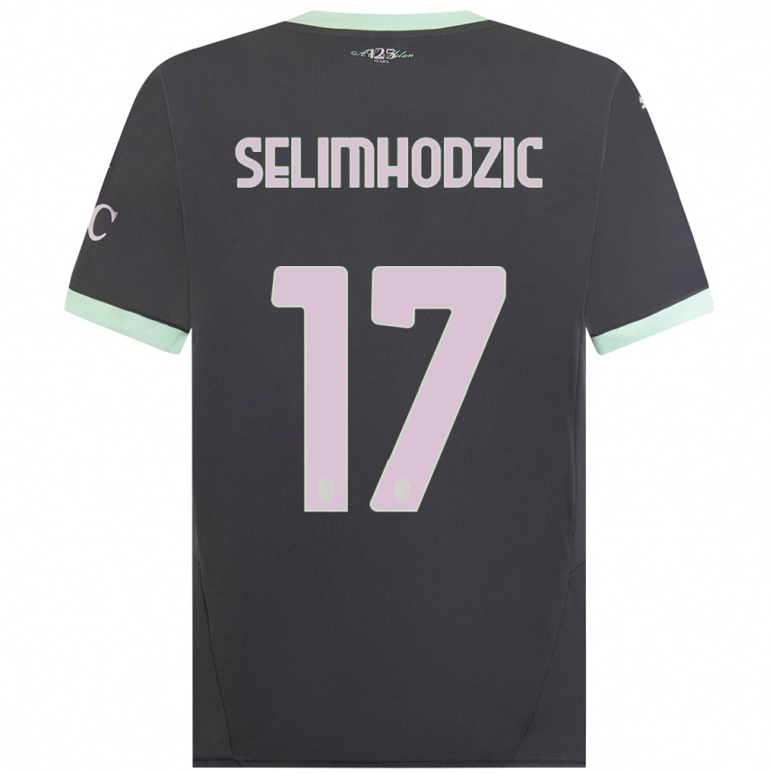 Kids Football Noa Selimhodzic #17 Grey Third Jersey 2024/25 T-Shirt Australia