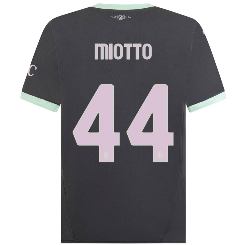 Kids Football Giorgia Miotto #44 Grey Third Jersey 2024/25 T-Shirt Australia