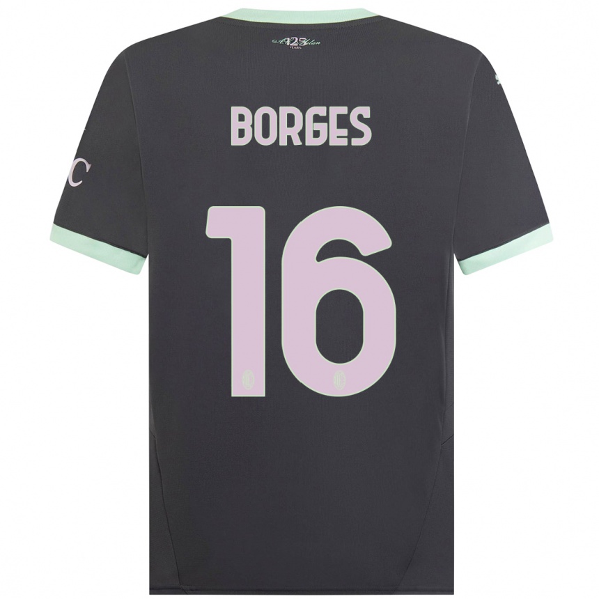 Kids Football Lenny Borges #16 Grey Third Jersey 2024/25 T-Shirt Australia