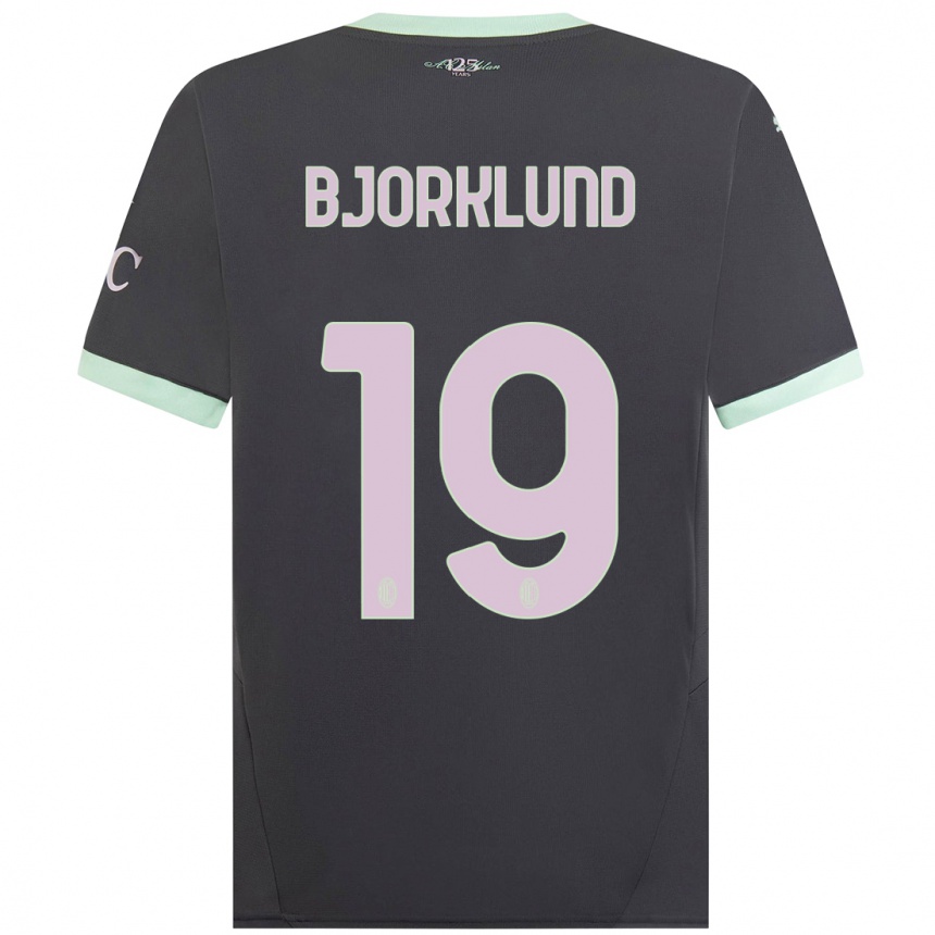 Kids Football Lukas Bjorklund #19 Grey Third Jersey 2024/25 T-Shirt Australia