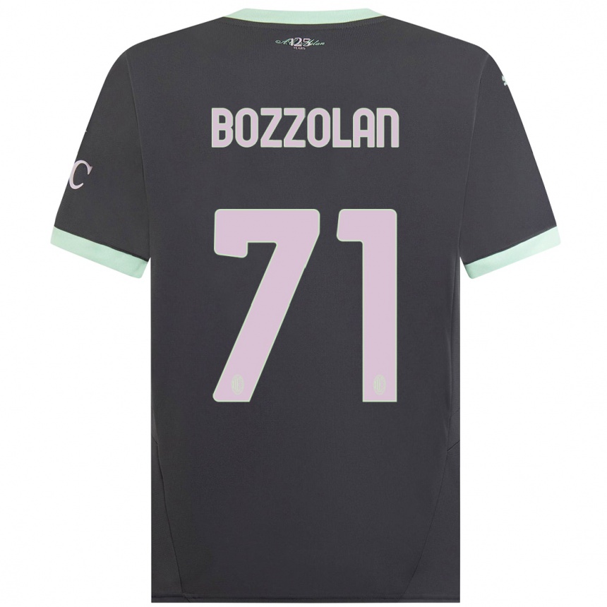 Kids Football Andrea Bozzolan #71 Grey Third Jersey 2024/25 T-Shirt Australia