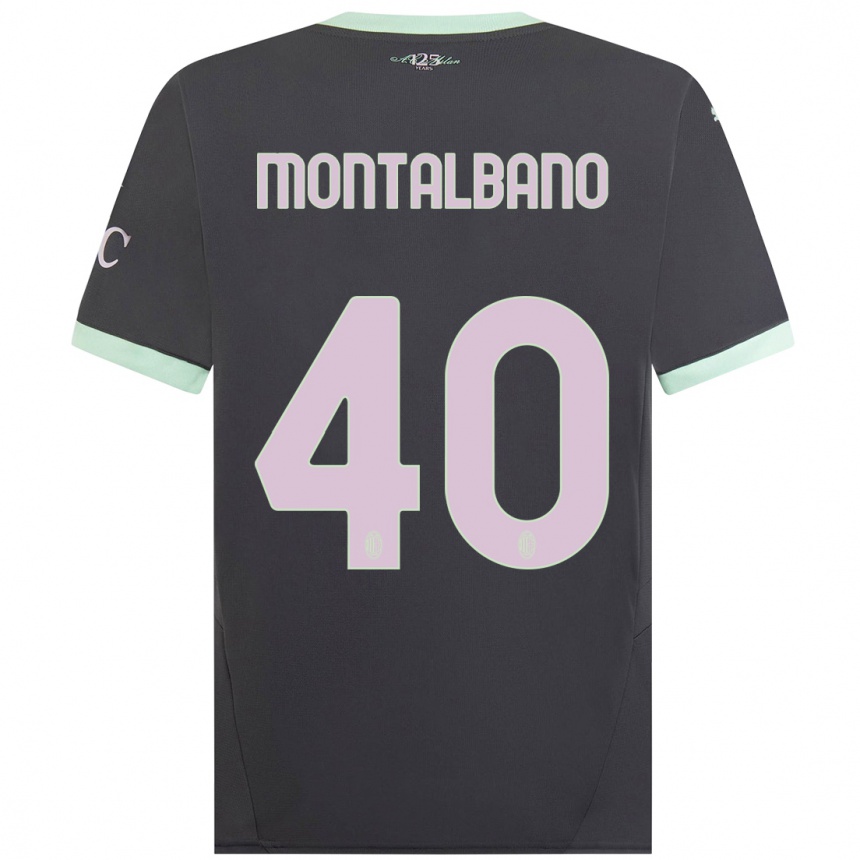 Kids Football Nicolo Montalbano #40 Grey Third Jersey 2024/25 T-Shirt Australia