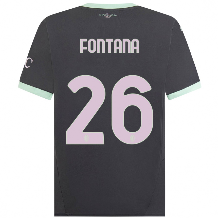 Kids Football Francesco Fontana #26 Grey Third Jersey 2024/25 T-Shirt Australia