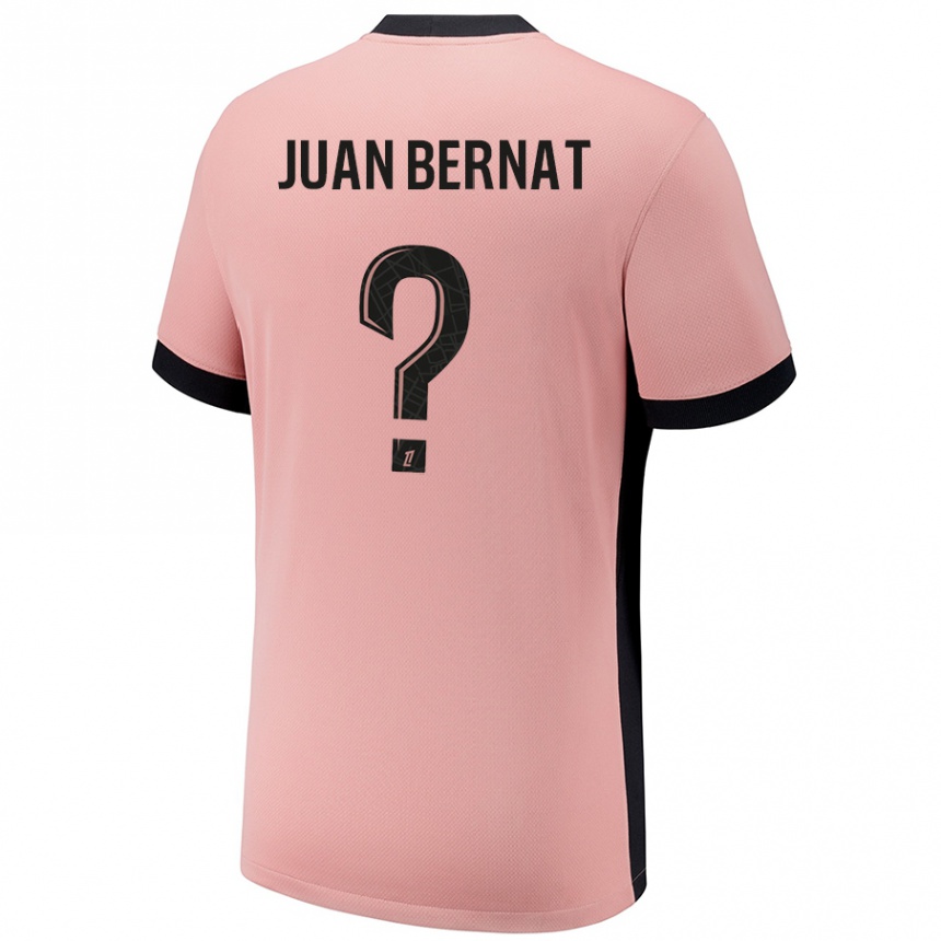 Kids Football Juan Bernat #0 Rust Pink Third Jersey 2024/25 T-Shirt Australia