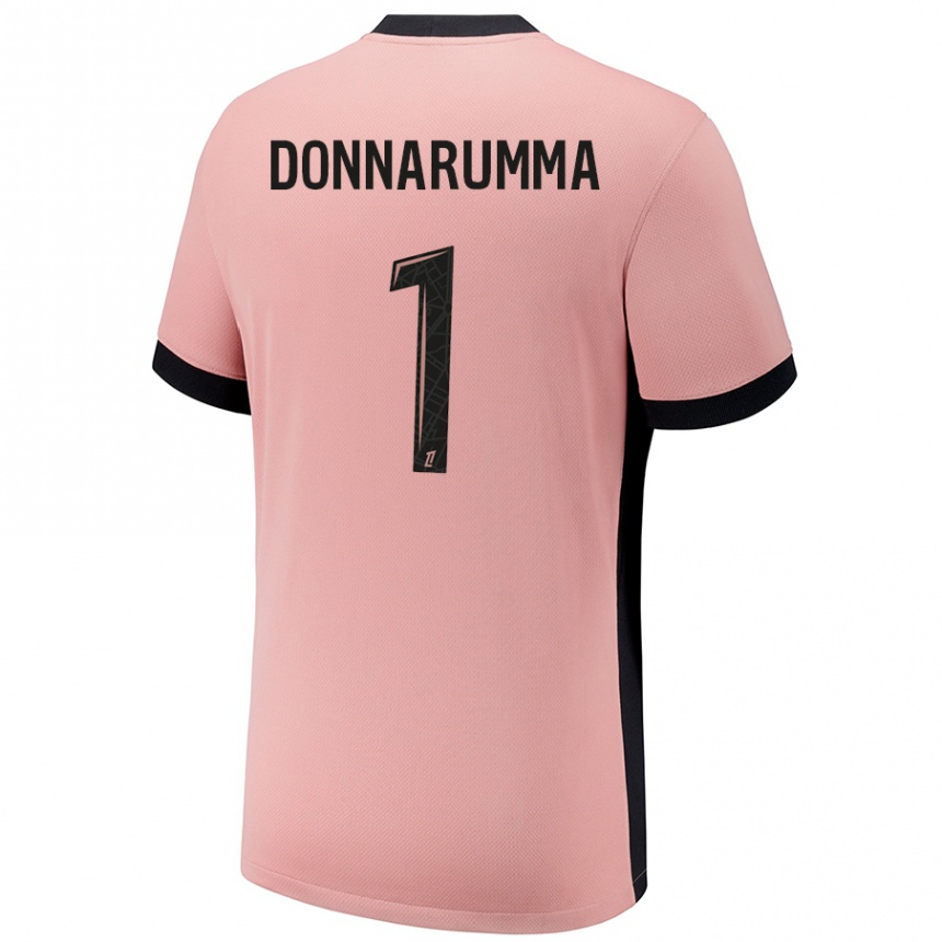 Kids Football Gianluigi Donnarumma #1 Rust Pink Third Jersey 2024/25 T-Shirt Australia