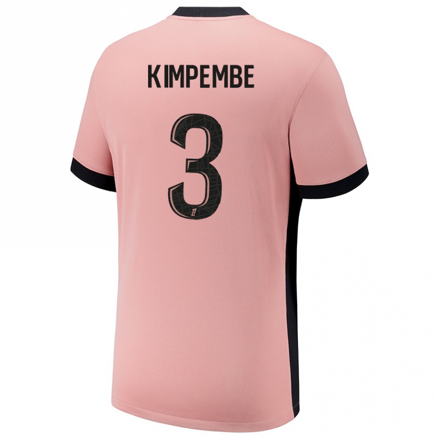 Kids Football Presnel Kimpembe #3 Rust Pink Third Jersey 2024/25 T-Shirt Australia