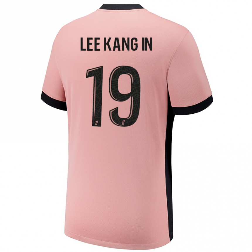 Kids Football Kang-In Lee #19 Rust Pink Third Jersey 2024/25 T-Shirt Australia