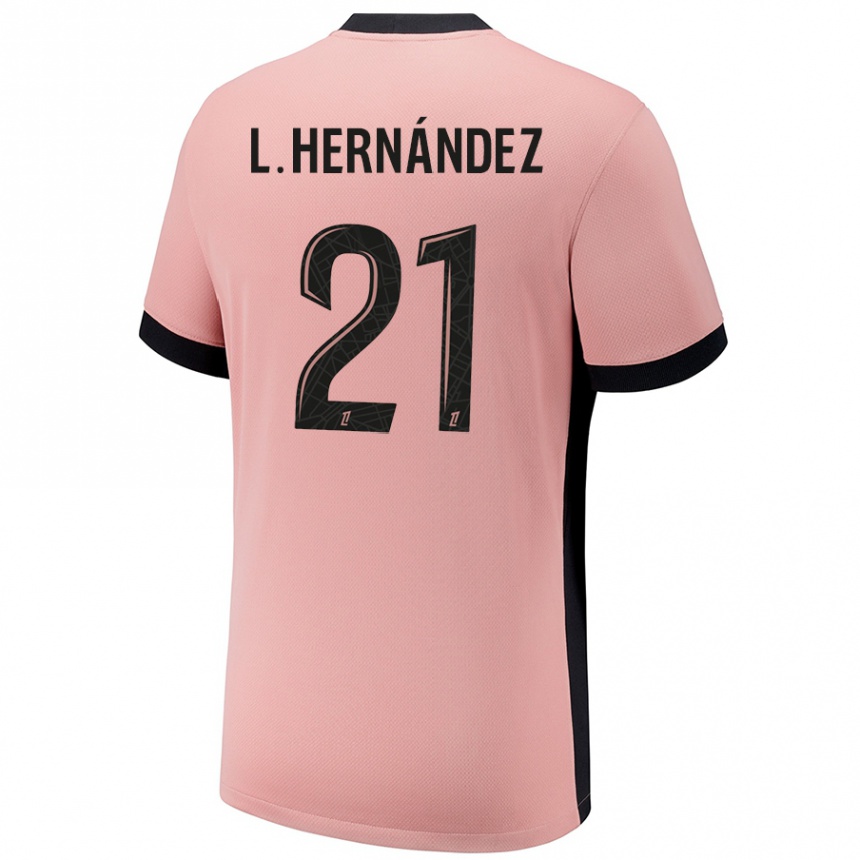 Kids Football Lucas Hernandez #21 Rust Pink Third Jersey 2024/25 T-Shirt Australia