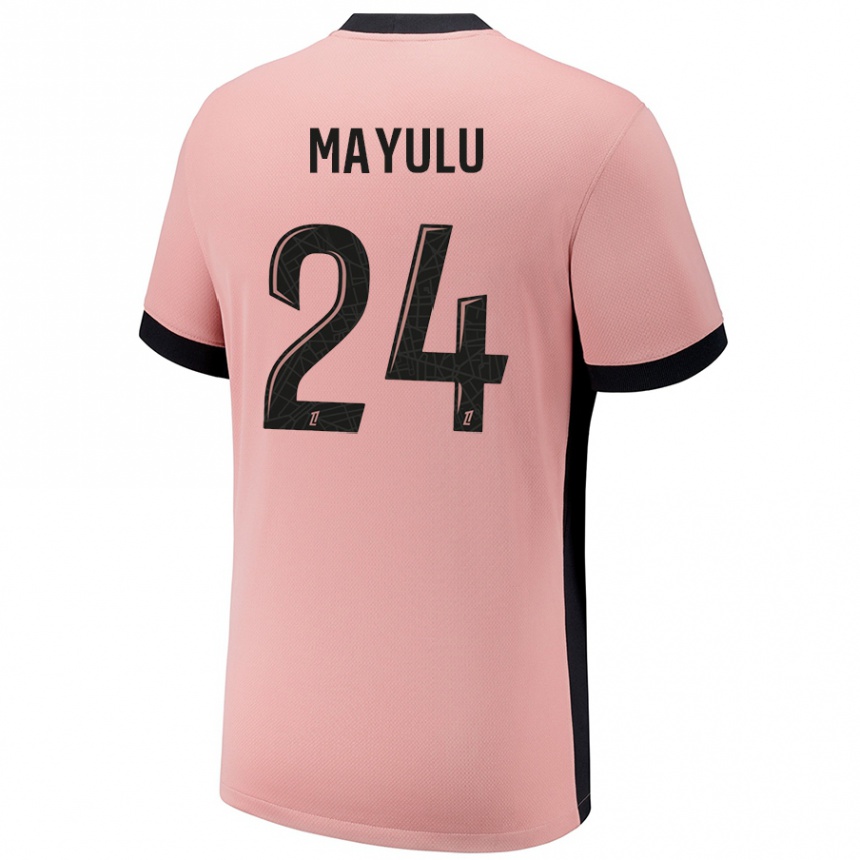 Kids Football Senny Mayulu #24 Rust Pink Third Jersey 2024/25 T-Shirt Australia