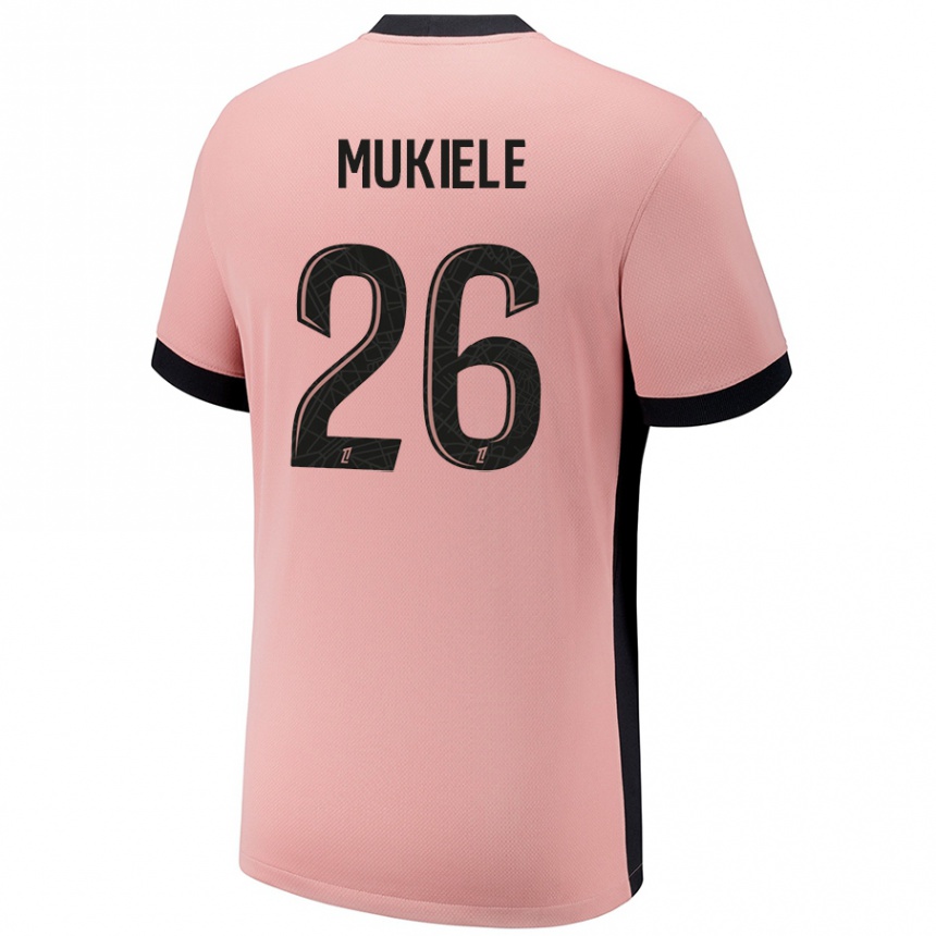 Kids Football Nordi Mukiele #26 Rust Pink Third Jersey 2024/25 T-Shirt Australia