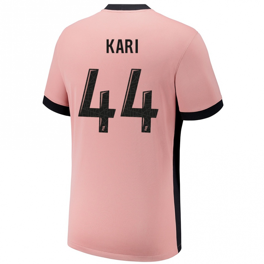 Kids Football Ayman Kari #44 Rust Pink Third Jersey 2024/25 T-Shirt Australia