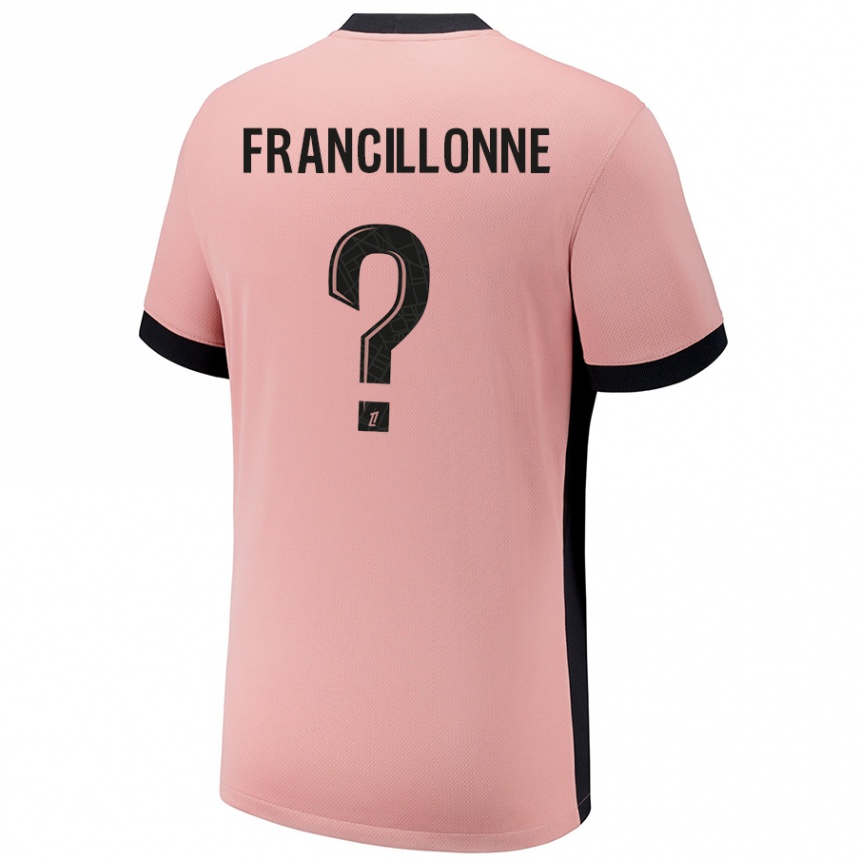 Kids Football Bryan Francillonne #0 Rust Pink Third Jersey 2024/25 T-Shirt Australia