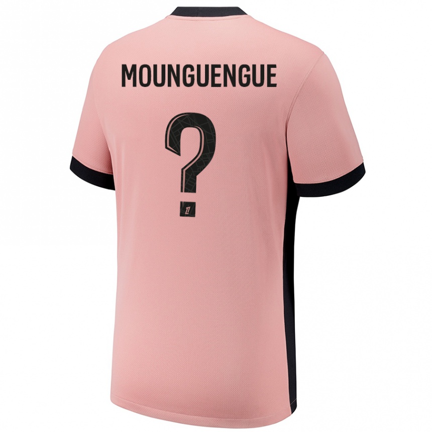 Kids Football Pierre Mounguengue #0 Rust Pink Third Jersey 2024/25 T-Shirt Australia