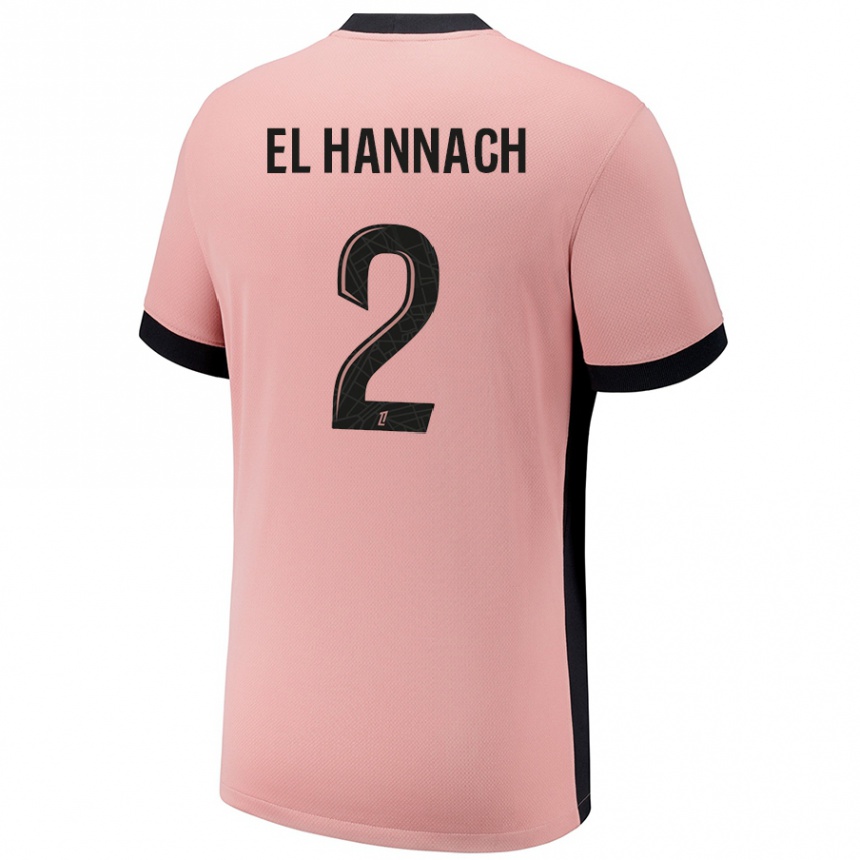 Kids Football Naoufel El Hannach #2 Rust Pink Third Jersey 2024/25 T-Shirt Australia