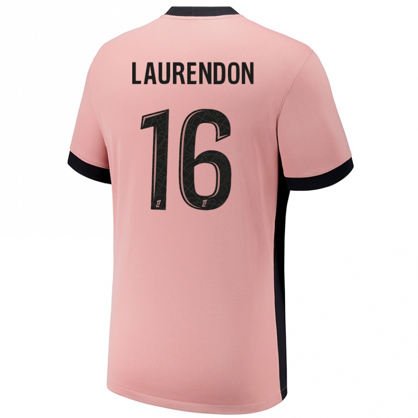 Kids Football Bilal Laurendon #16 Rust Pink Third Jersey 2024/25 T-Shirt Australia