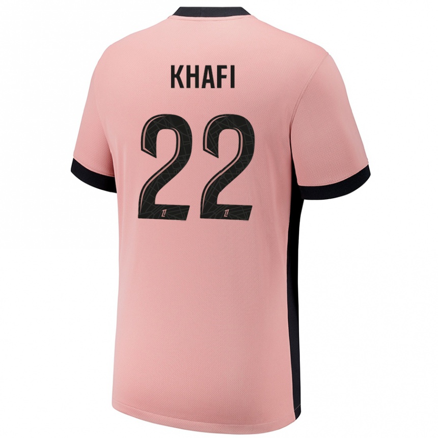 Kids Football Yanis Khafi #22 Rust Pink Third Jersey 2024/25 T-Shirt Australia