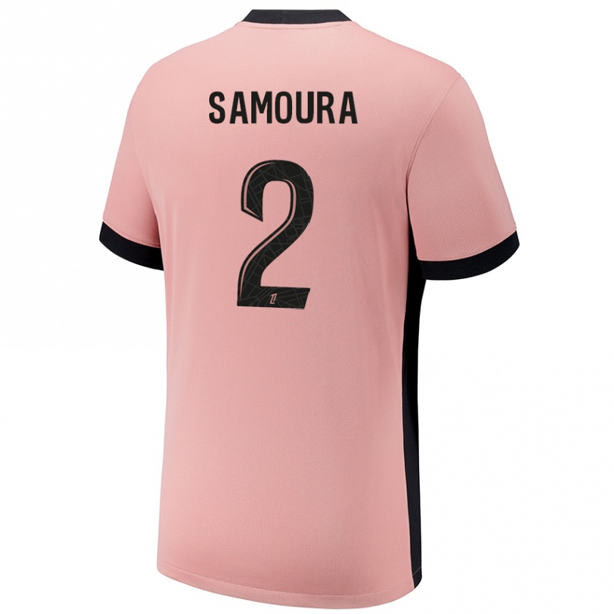 Kids Football Thiniba Samoura #2 Rust Pink Third Jersey 2024/25 T-Shirt Australia