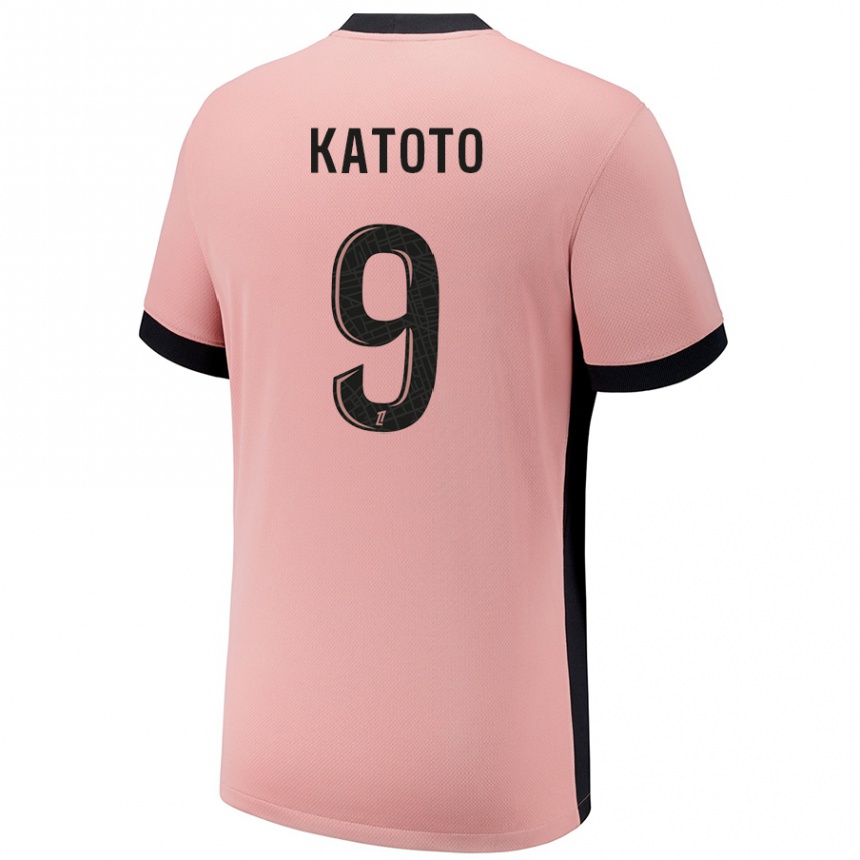 Kids Football Marie-Antoinette Katoto #9 Rust Pink Third Jersey 2024/25 T-Shirt Australia