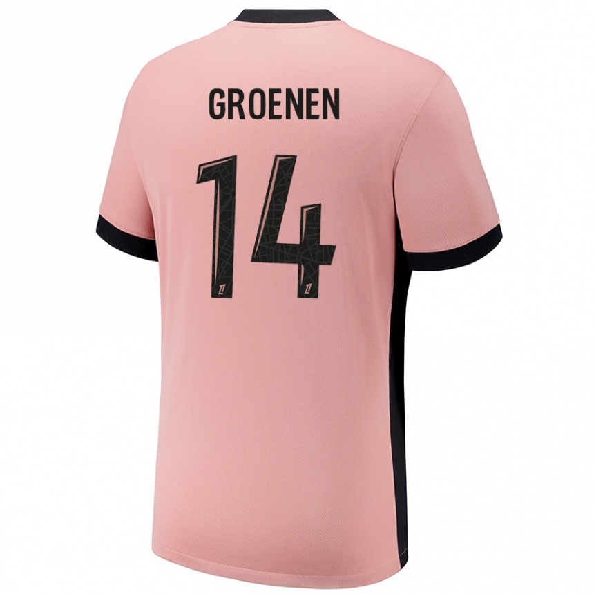 Kids Football Jackie Groenen #14 Rust Pink Third Jersey 2024/25 T-Shirt Australia