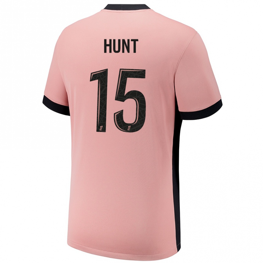 Kids Football Clare Hunt #15 Rust Pink Third Jersey 2024/25 T-Shirt Australia