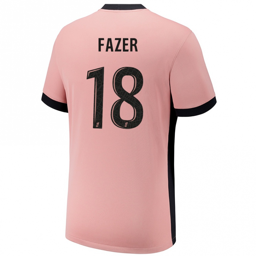 Kids Football Laurina Fazer #18 Rust Pink Third Jersey 2024/25 T-Shirt Australia