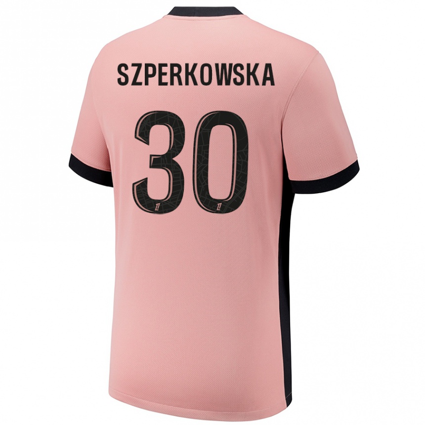 Kids Football Oliwia Szperkowska #30 Rust Pink Third Jersey 2024/25 T-Shirt Australia