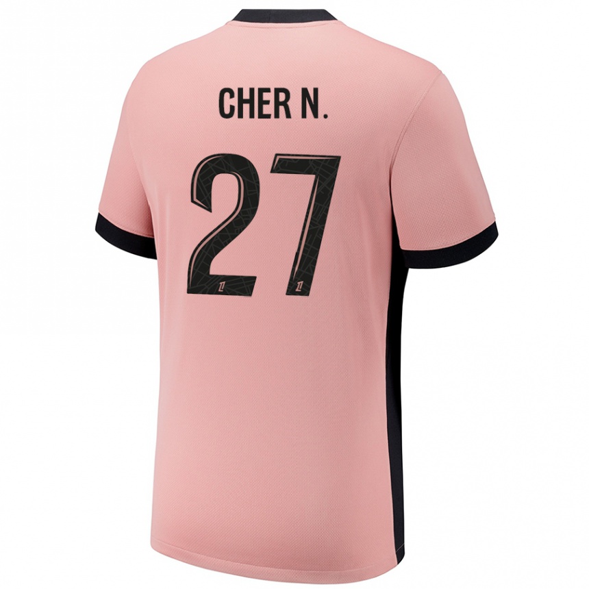 Kids Football Cher Ndour #27 Rust Pink Third Jersey 2024/25 T-Shirt Australia