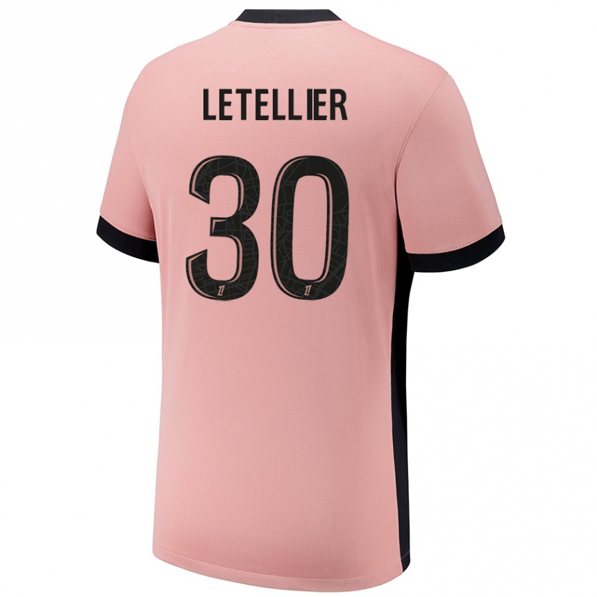 Kids Football Alexandre Letellier #30 Rust Pink Third Jersey 2024/25 T-Shirt Australia