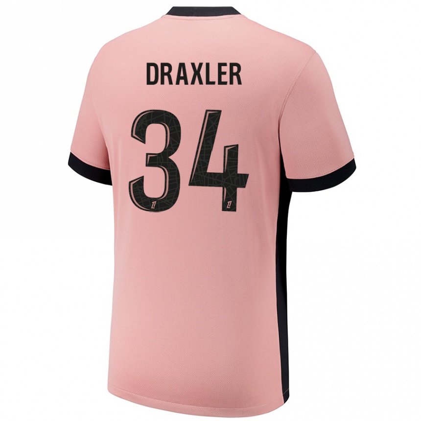 Kids Football Julian Draxler #34 Rust Pink Third Jersey 2024/25 T-Shirt Australia