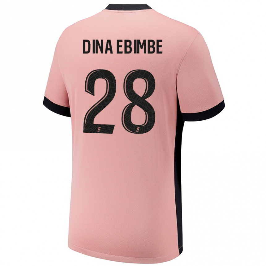 Kids Football Eric Junior Dina Ebimbe #28 Rust Pink Third Jersey 2024/25 T-Shirt Australia