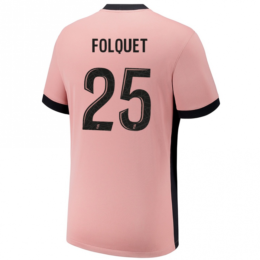 Kids Football Magnaba Folquet #25 Rust Pink Third Jersey 2024/25 T-Shirt Australia