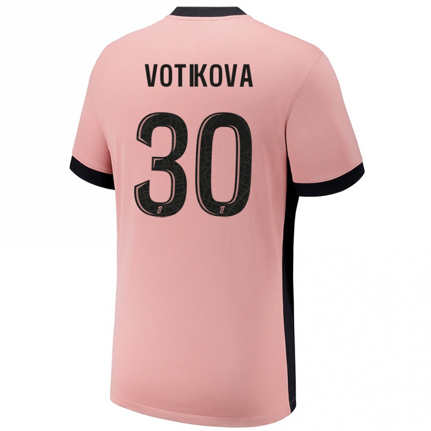 Kids Football Barbora Votikova #30 Rust Pink Third Jersey 2024/25 T-Shirt Australia