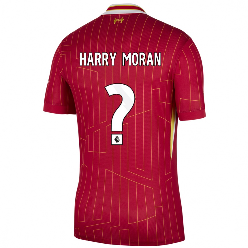 Men Football Harry Moran #0 Red Yellow White Home Jersey 2024/25 T-Shirt Australia