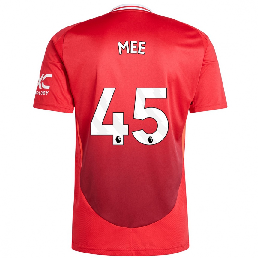 Men Football Dermot Mee #45 Bright Red Home Jersey 2024/25 T-Shirt Australia