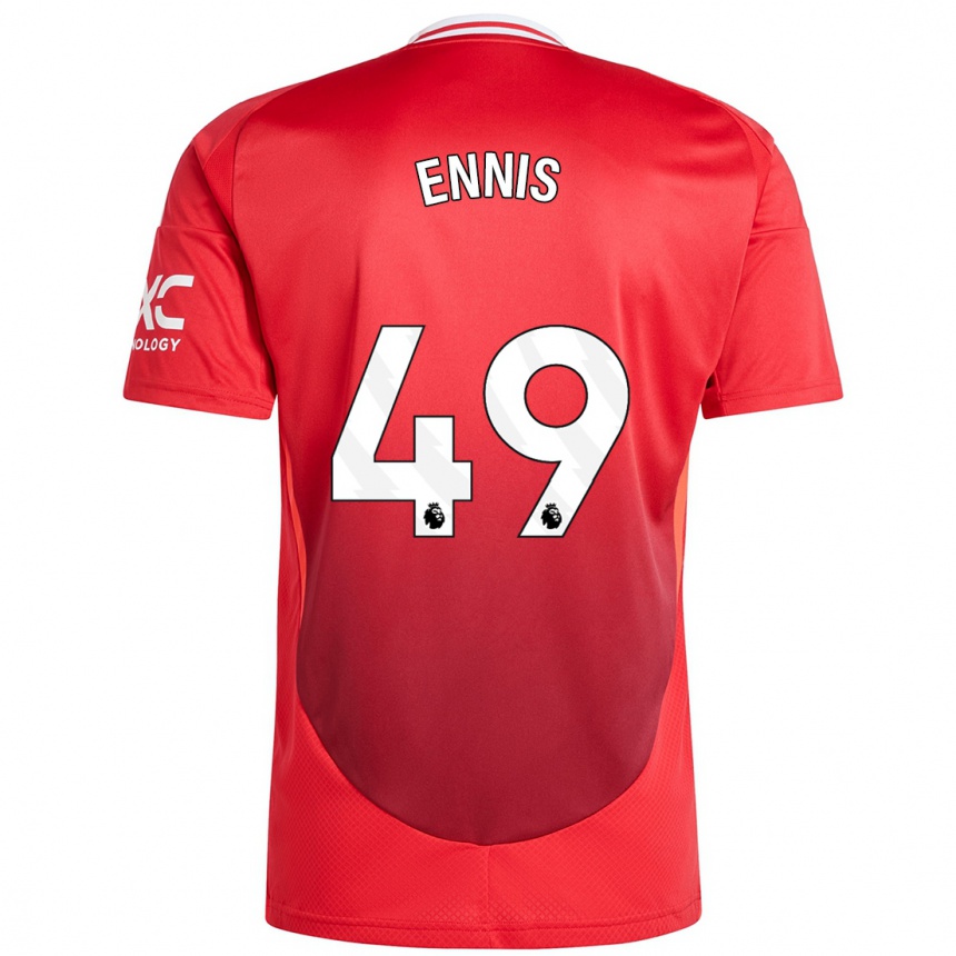 Men Football Ethan Ennis #49 Bright Red Home Jersey 2024/25 T-Shirt Australia