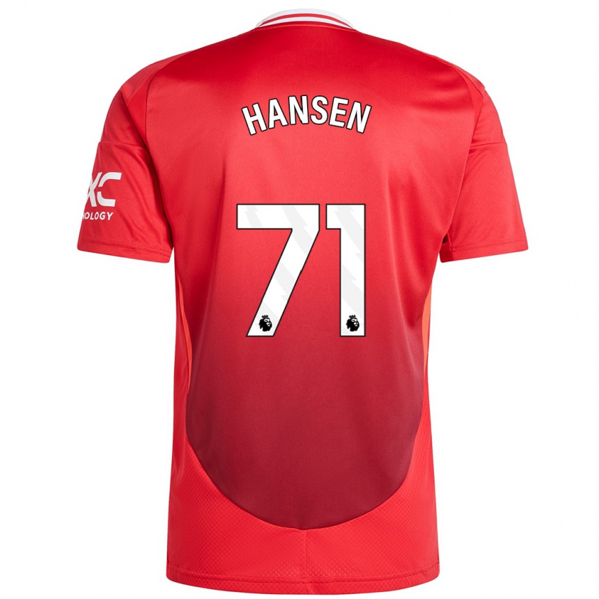 Men Football Isak Hansen-Aaroen #71 Bright Red Home Jersey 2024/25 T-Shirt Australia