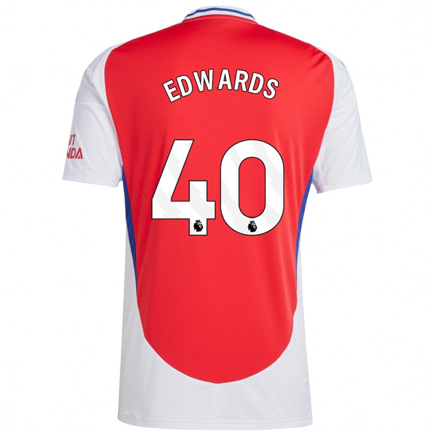 Men Football Khayon Edwards #40 Red White Home Jersey 2024/25 T-Shirt Australia