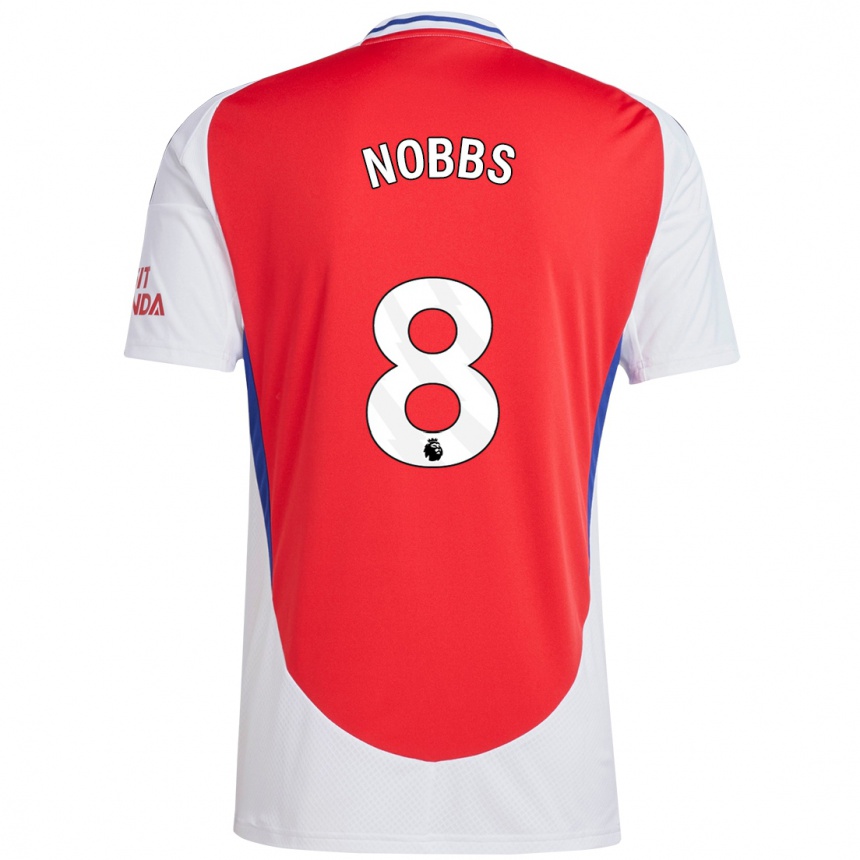 Men Football Nobbs #8 Red White Home Jersey 2024/25 T-Shirt Australia