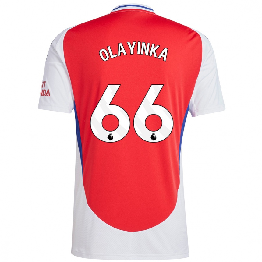 Men Football James Olayinka #66 Red White Home Jersey 2024/25 T-Shirt Australia