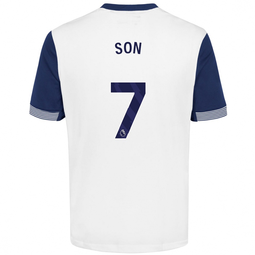 Men Football Heung-Min Son #7 White Blue Home Jersey 2024/25 T-Shirt Australia