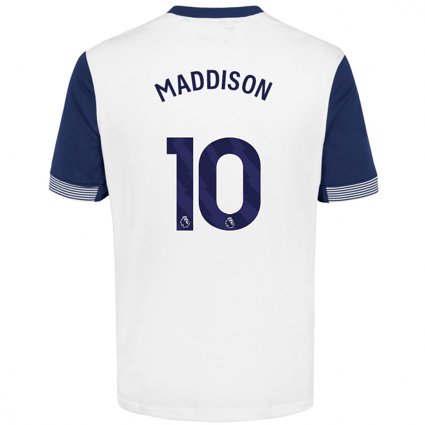 Men Football James Maddison #10 White Blue Home Jersey 2024/25 T-Shirt Australia