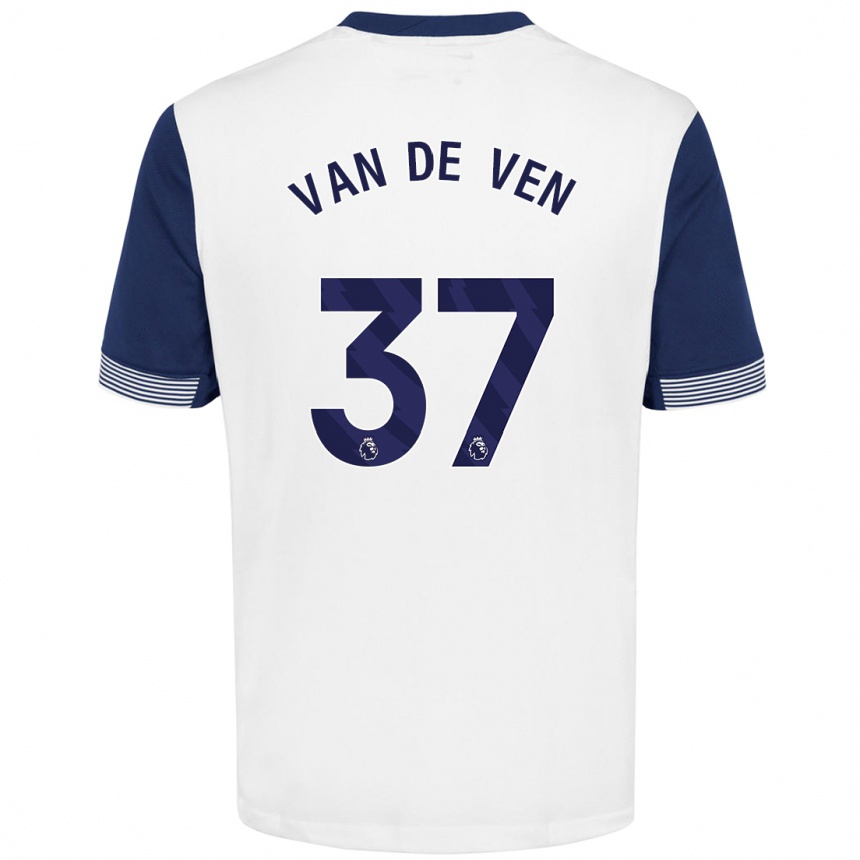 Men Football Micky Van De Ven #37 White Blue Home Jersey 2024/25 T-Shirt Australia