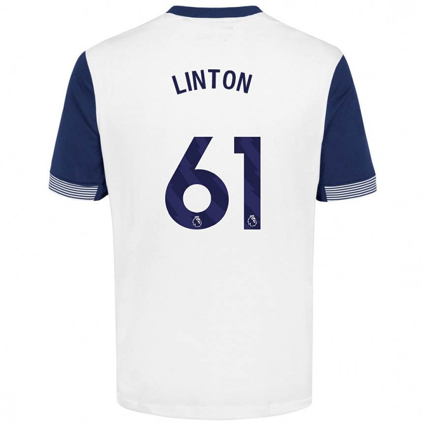 Men Football Jahziah Linton #61 White Blue Home Jersey 2024/25 T-Shirt Australia