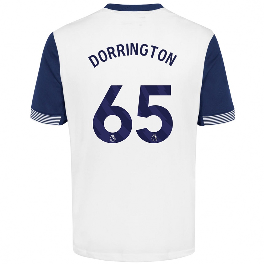 Men Football Alfie Dorrington #65 White Blue Home Jersey 2024/25 T-Shirt Australia