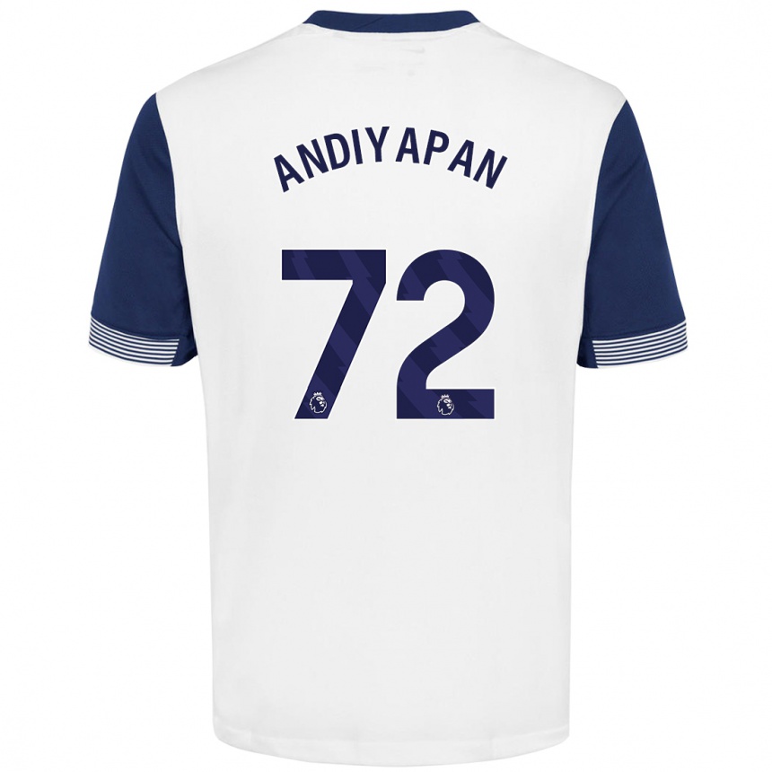 Men Football William Andiyapan #72 White Blue Home Jersey 2024/25 T-Shirt Australia