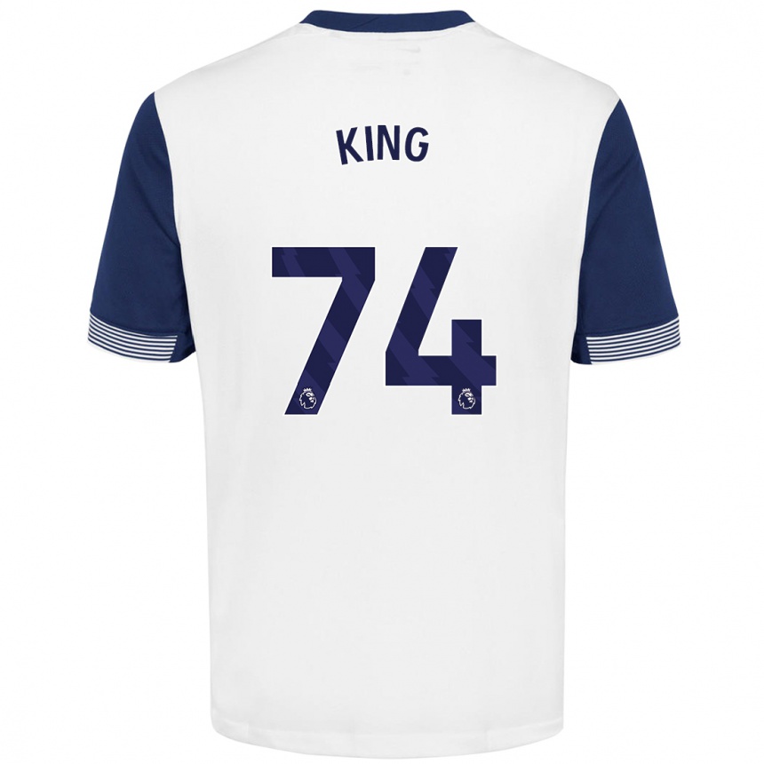 Men Football Maeson King #74 White Blue Home Jersey 2024/25 T-Shirt Australia