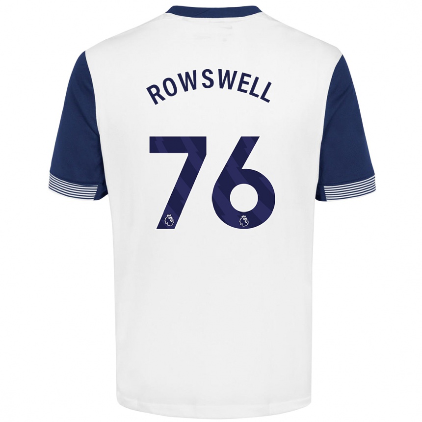 Men Football James Rowswell #76 White Blue Home Jersey 2024/25 T-Shirt Australia