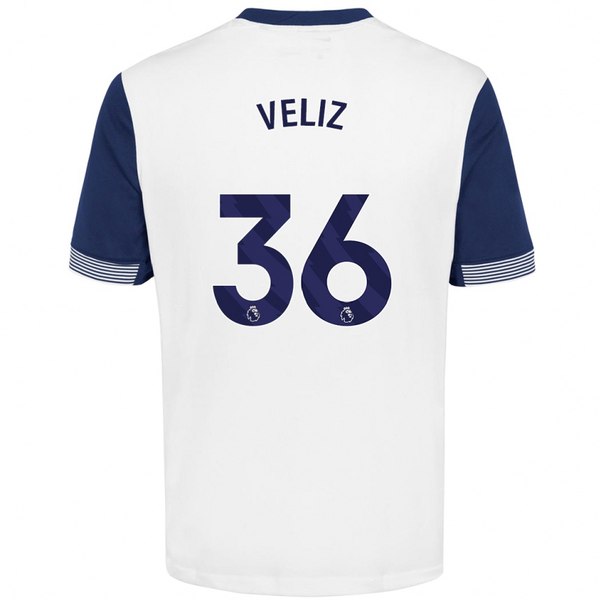 Men Football Alejo Véliz #36 White Blue Home Jersey 2024/25 T-Shirt Australia